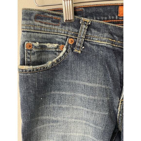 Colins Jeanswear Zoe Jeans Womens Size 2/26 Med Wash Mid Rise Flare Distressed - Picture 3 of 11